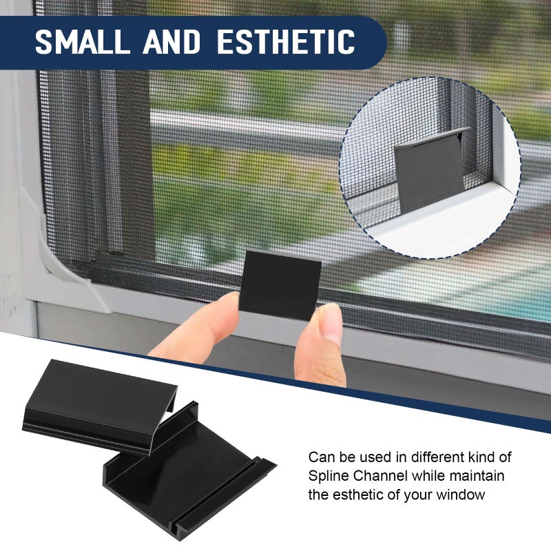 HDWGGD Window Screen Pull Tabs 20 Pack Replacement Universal Spline Channel Pull Lift Tabs Black - Image 5